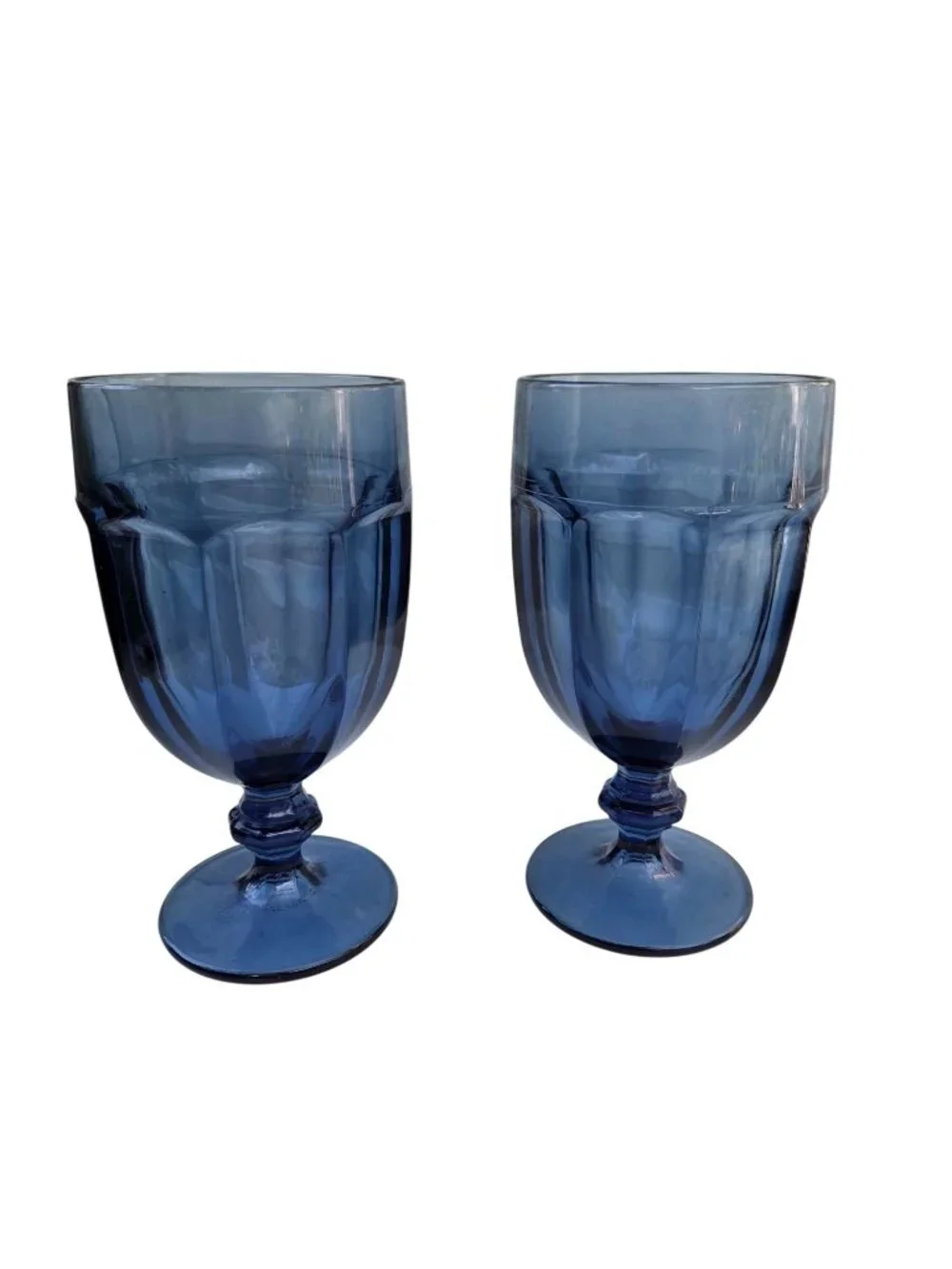 2 Libbey Gibraltar Duratuff Dusky Blue Iced Tea Goblets 12 Oz